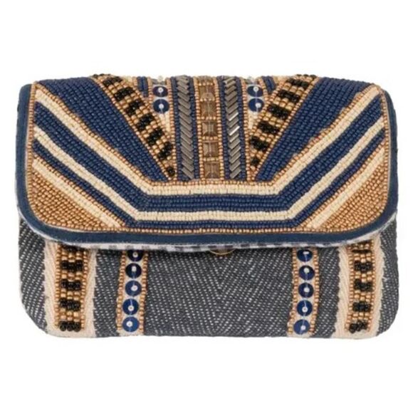 Gretchen Scott Designs Walk the Line Beaded Clutch - Picture 1 of 6